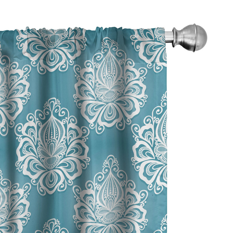 Damask Semi-Sheer Rod Pocket Sliding Panel, 28" x 63"