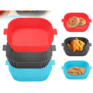  Upgrade Reusable Air Fryer Liners with Raised Silicone, Patented Product, BPA Free Non-Stick Silicone Air Fryer Mats, Air Fryer  Silicone Tray Accessories