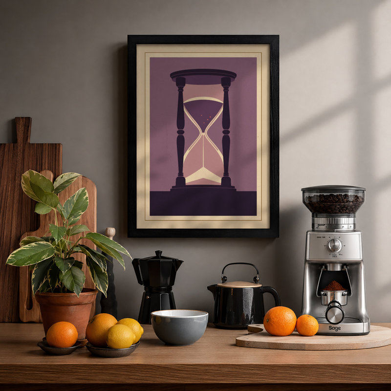 Timeless Hourglass Minimalist - Print, A1 - 84.1 x 59.4 cm, Black