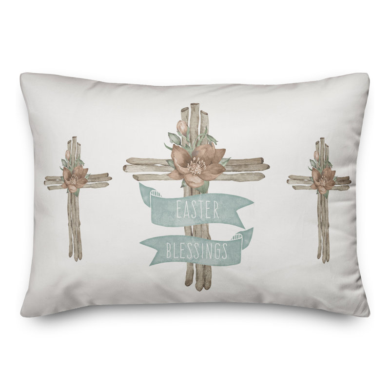  Wiliams Branch Cross with Flower Rectangular Pillow Cover & Insert