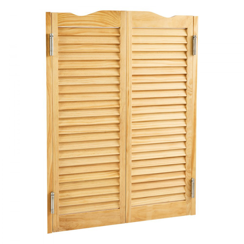 Bûche en bois de pin avec charnières arquées 42 po Saloon Swinging Doors, 35,70 po x 41,70 po