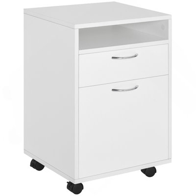 Rangement mobile avec classeur en bois
