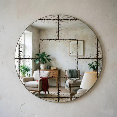 Round wall-mounted mirror Versatile Home Decor Ideal for bedrooms, living rooms, dining rooms, fireplaces, foyers, and more