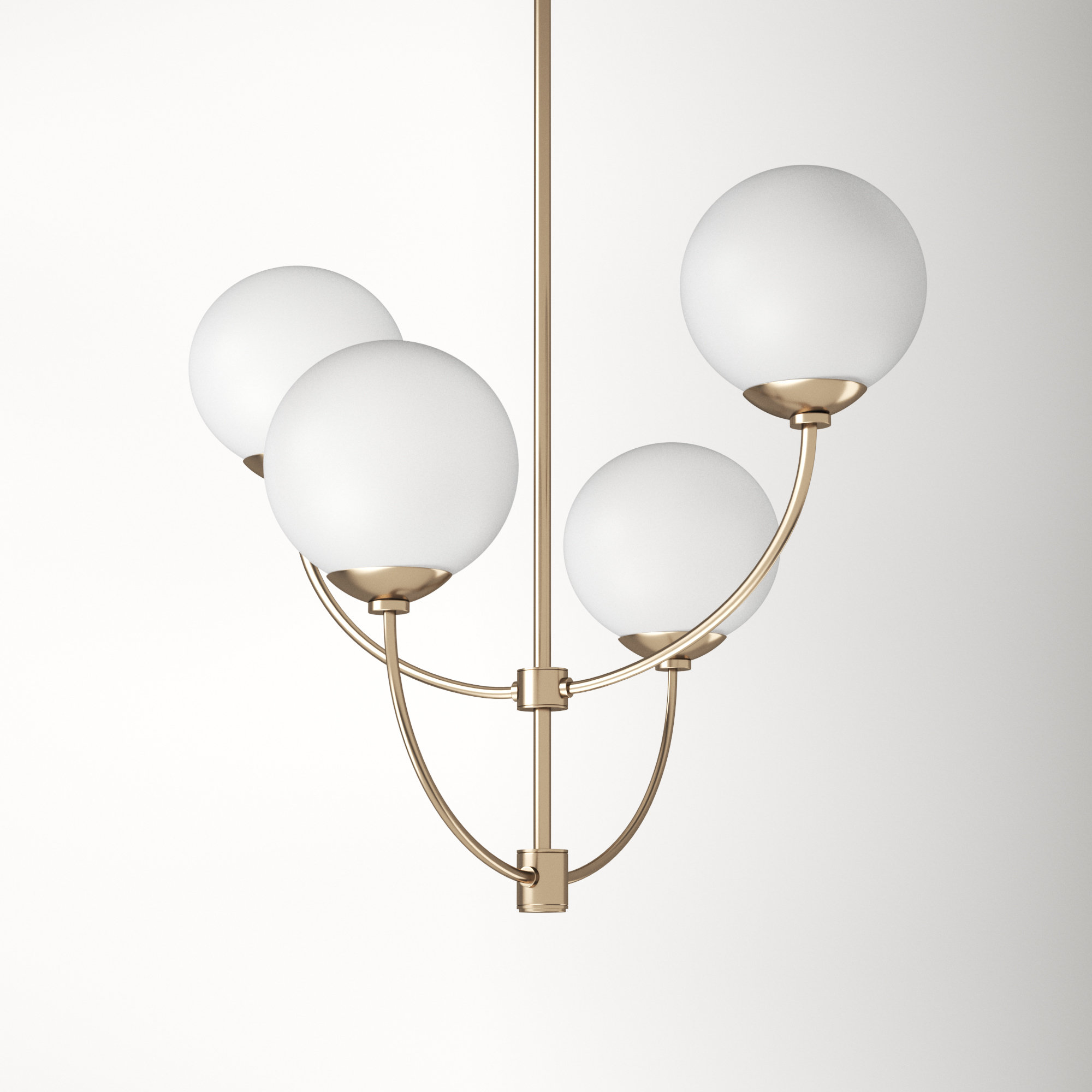 Sanat 4 - Light Metal Tiered Chandelier, Aged Brass