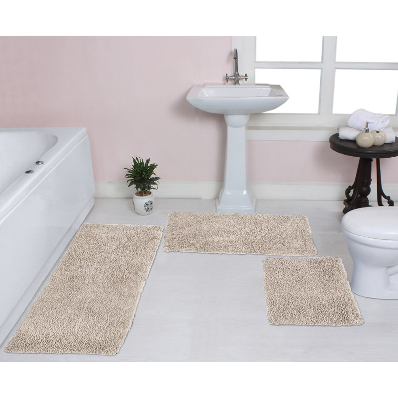 Fantasia Bath Rug 3 Pc 17X24/21X34/21X54 Linen, Ivory
