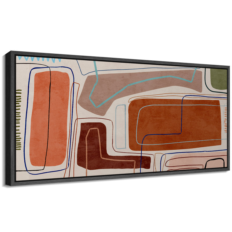 Impression sur toile encadrée orange et brun, H 30 po x l 60 po, Noir, noir, noir, noir
