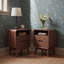Ensemble de 2 tables de chevet en bois massif MCM avec 1 tiroir et tablette ouverte MCM-433849937