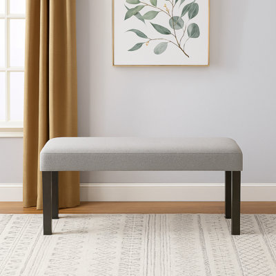 Banc de salle à manger Jeny, siège rembourré en mousse, bois gris foncé de 40 pouces de largeur