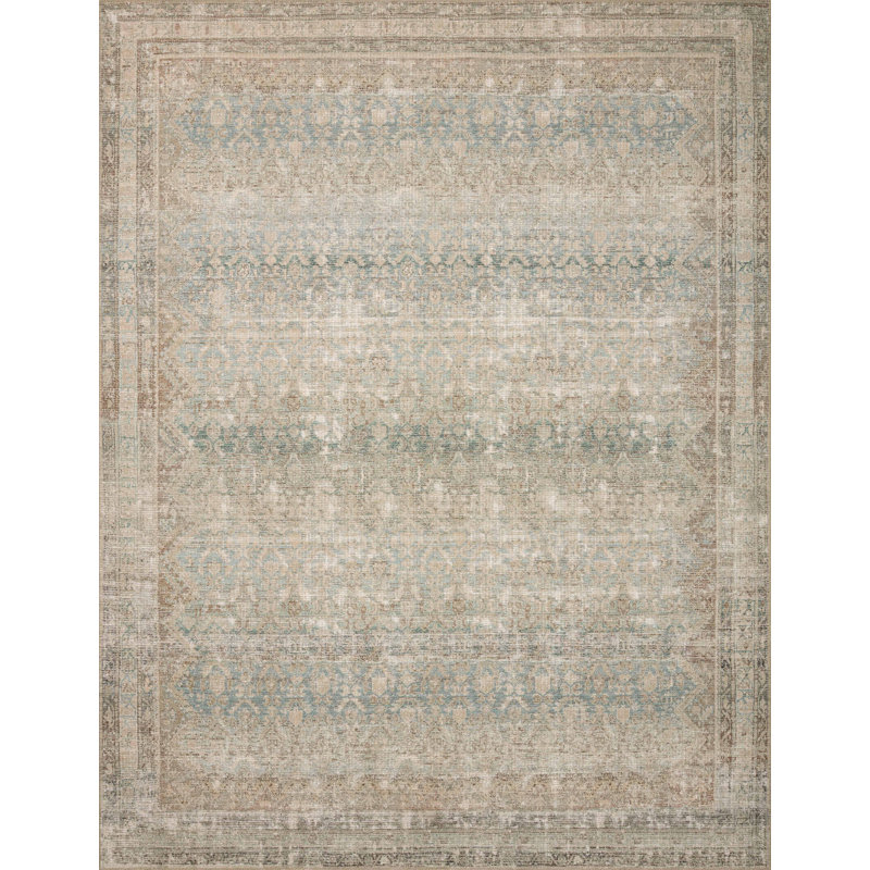 Tapis jade / naturel Angela Rose x Loloi Aubrey, Rectangle 8 pi 3 po x 11 pi 3 po