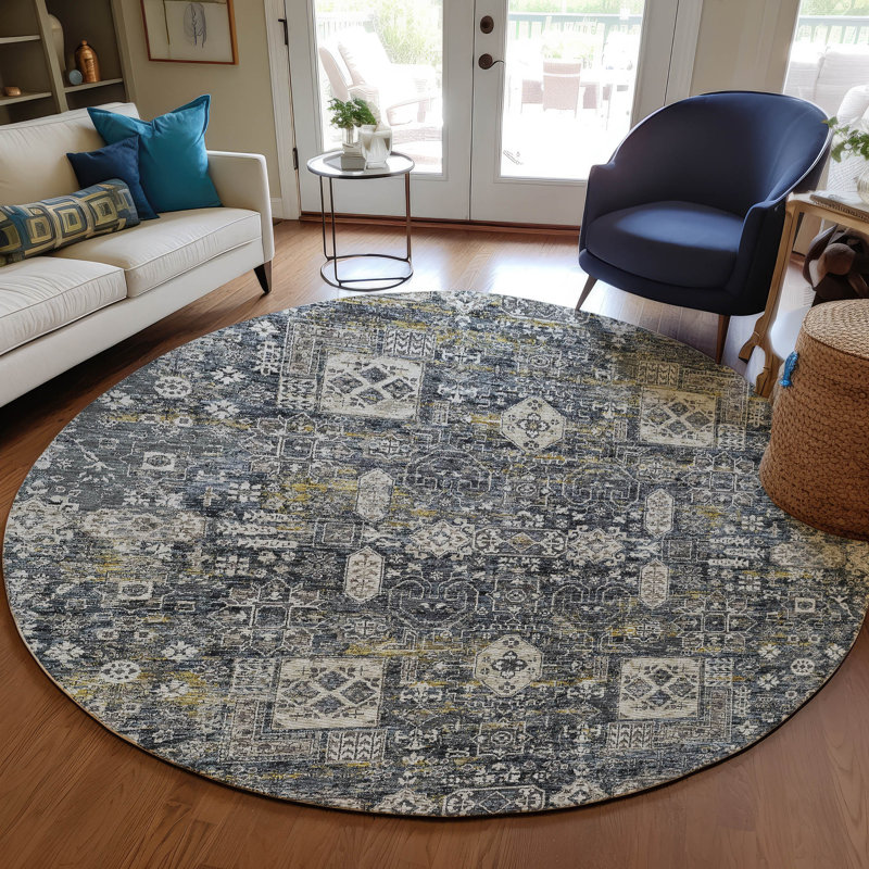 Ivanica Floral Indoor / Outdoor Rug, Round 8'