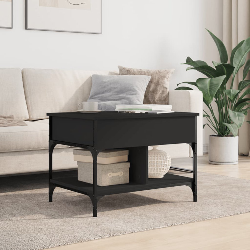 Nihat Lift Top Four Leg Coffee Table with Storage, Black