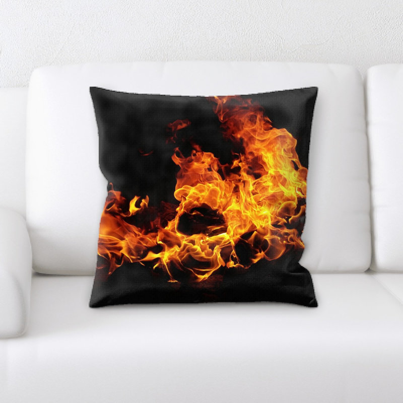 Fire Microsuede Reversible Throw Pillow