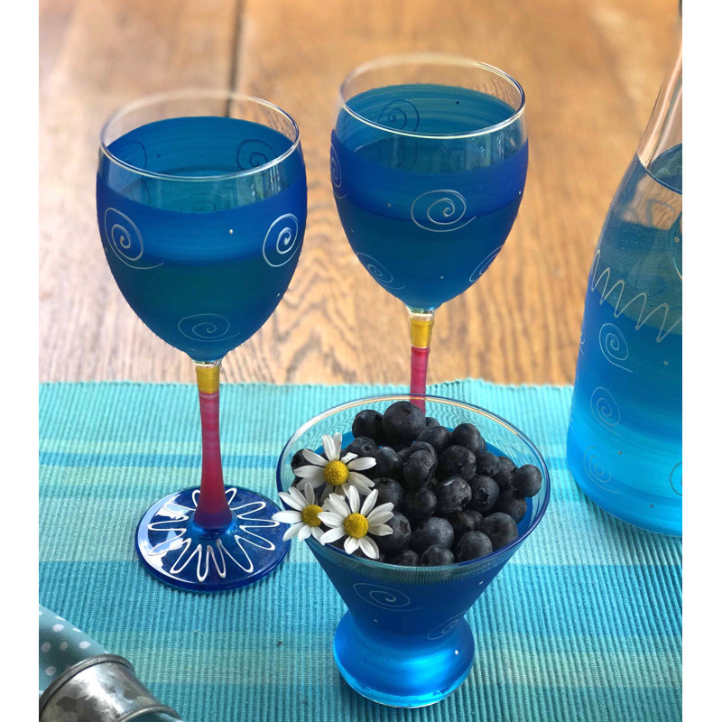 Verre à vin 11 onces Peruvian Splendor Turquoise, Turquoise