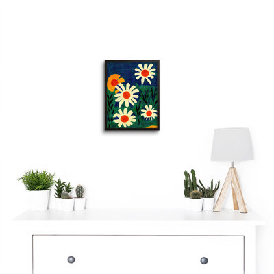 Daisy Meadow Flowers Abstract Matisse 1 Piece Single Picture Frame Wall Art