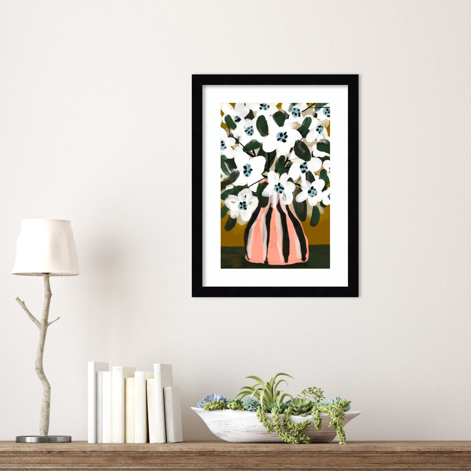 Pastel Flower Impression No 9 by Treechild Wood Framed Wall Art Print, Black, 17" H x 13" W