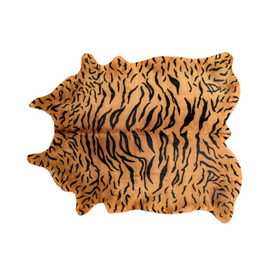 Home Decor Togo Cowhide Rug Tiger Black on Natural