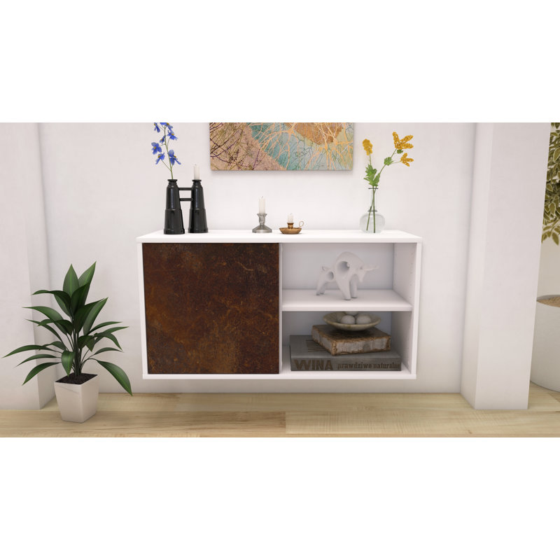 Dauphine Unfinished Floating TV Stand, Dark Oak