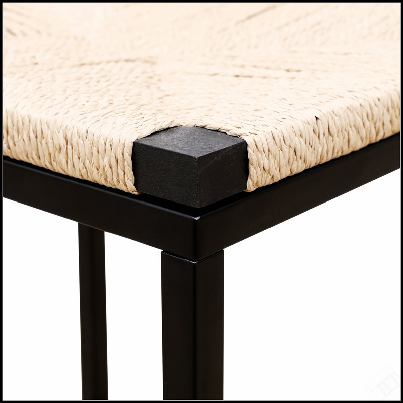 Ensemble de 2 tabourets de bar sans dossier avec corde de papier durable pour comptoir de cuisine, parfait pour les sièges modernes et polyvalents.