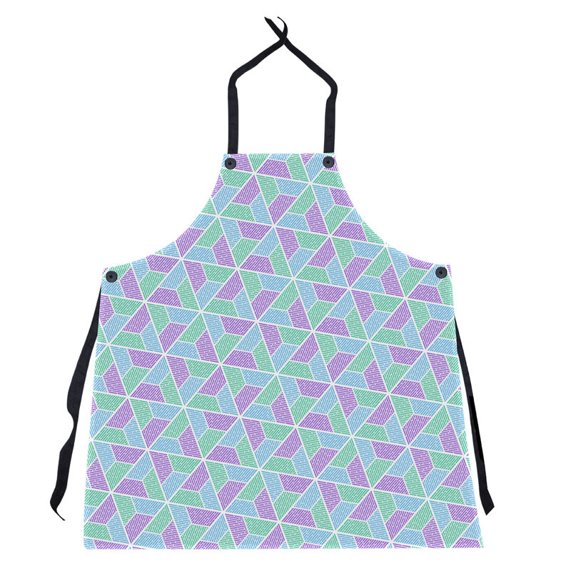 Tablier trapézoïdal, Mauve / vert / bleu
