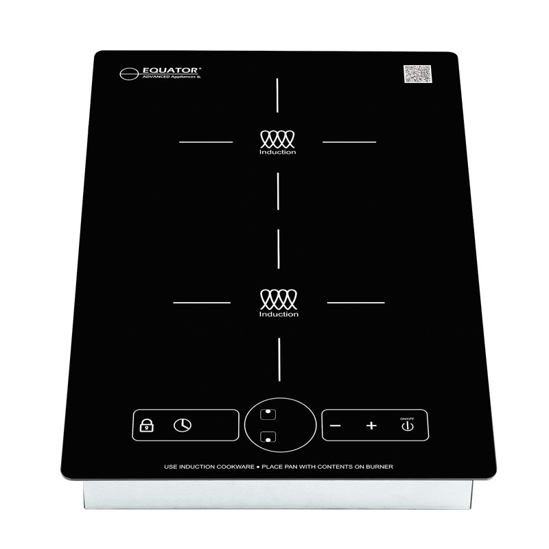 13" VERTICAL 2-BURNER Induction Cooktop 9 POWER Built in/Freestand 110V