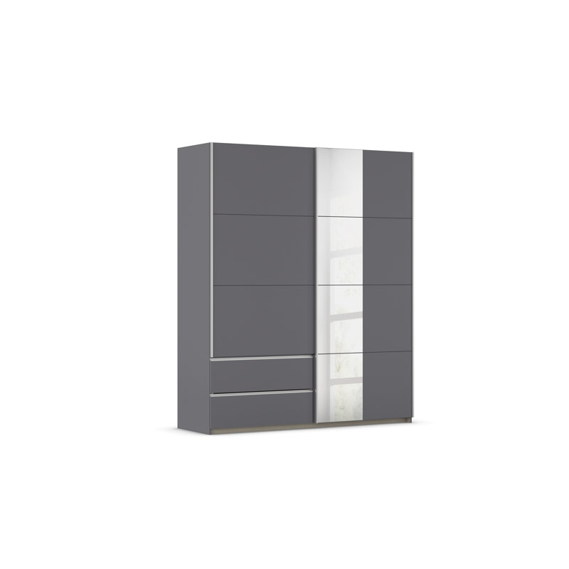 Sevilla sliding door wardrobe, Gray Metallic/Aluminum Colored, 210cm H x 175cm W x 59cm D