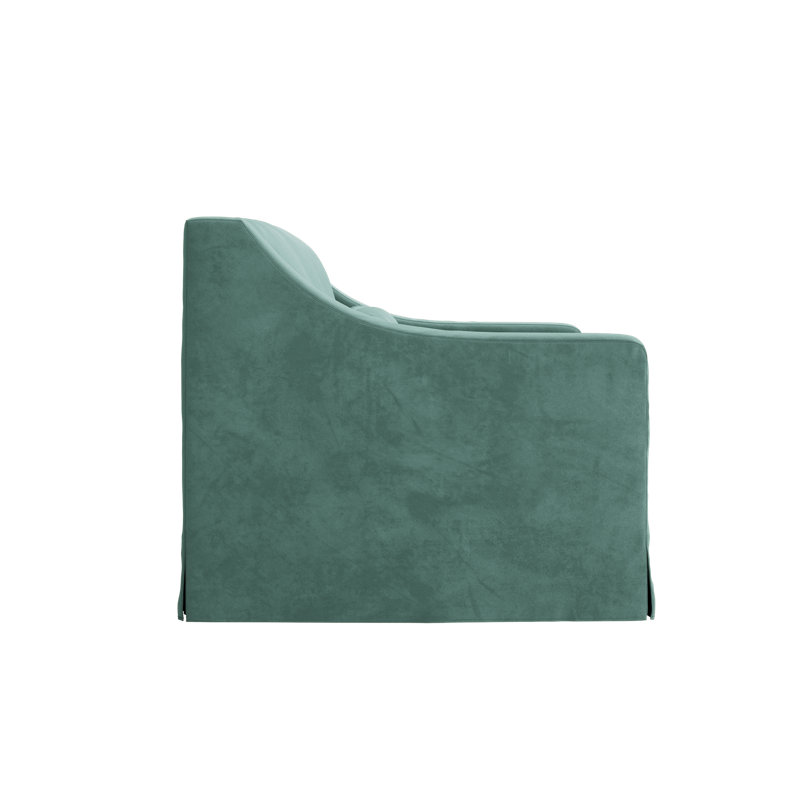 Evergreen Loveseat, Seafoam Recycled Velvet