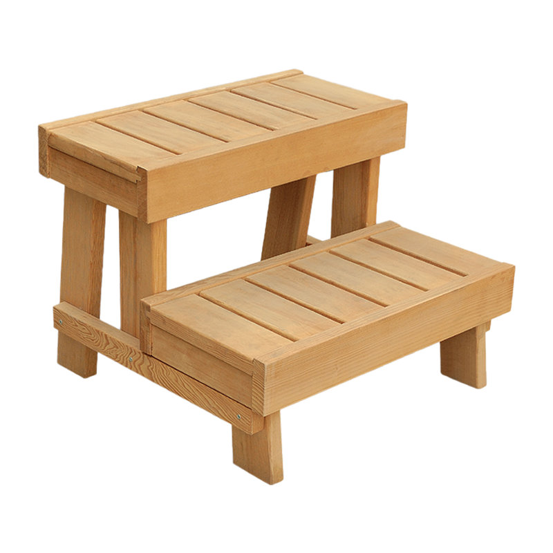 Marchepied, banc et tablette de rangement en bois de pruche