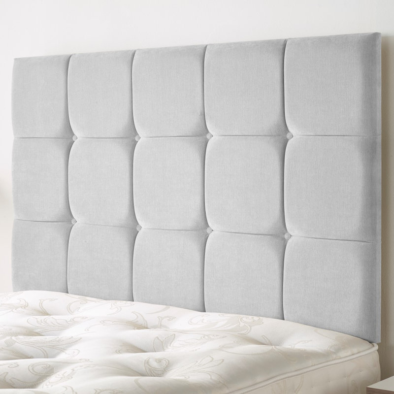 Upholstered Headboard, Small Double (4'), Silver