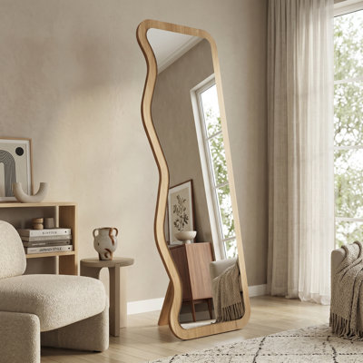 Unique Freestanding Curved Full Length Mirror