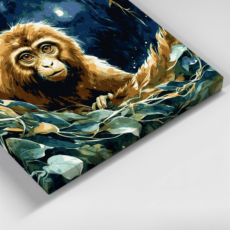 Art mural sur toile gris Wildlife Potto, H 32 po x l 32 po