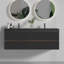 Meuble-lavabo de 60 po en noyer Grace avec lavabo en quartz noir mat et tiroirs noirs doux-1561957140-1561957142
