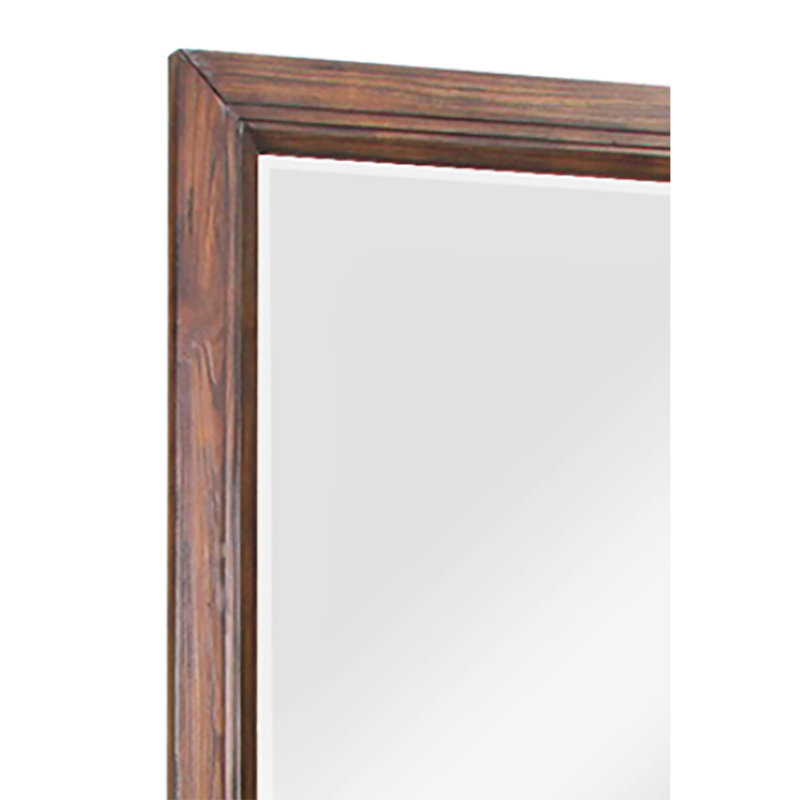 Inza 48" Landscape Mirror, No Assembly Required, Rustic Buckeye Finish