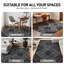 Tapis à poils longs à motif géométrique abstrait gris anthracite foncé - velours moyen, durable et élégant-1278771413