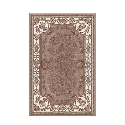 Stylish Woven Carpet, 5.2 x 7.5 Feet | 100% Polyester, 0.3 in Pile Height, Antibacterial, Non-Slip PVC Dot Underside | Machine Washable, 3D Digital Print | Perfect for Living Room, Bedroom & Home Décor
