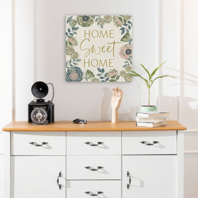 Art floral typographique contemporain Home Sweet Home