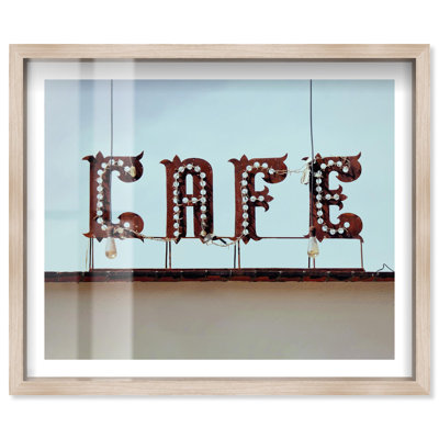 Décoration murale "Western" Shadowbox Print Desert par Notoriart, cadre blond, 31 x 25