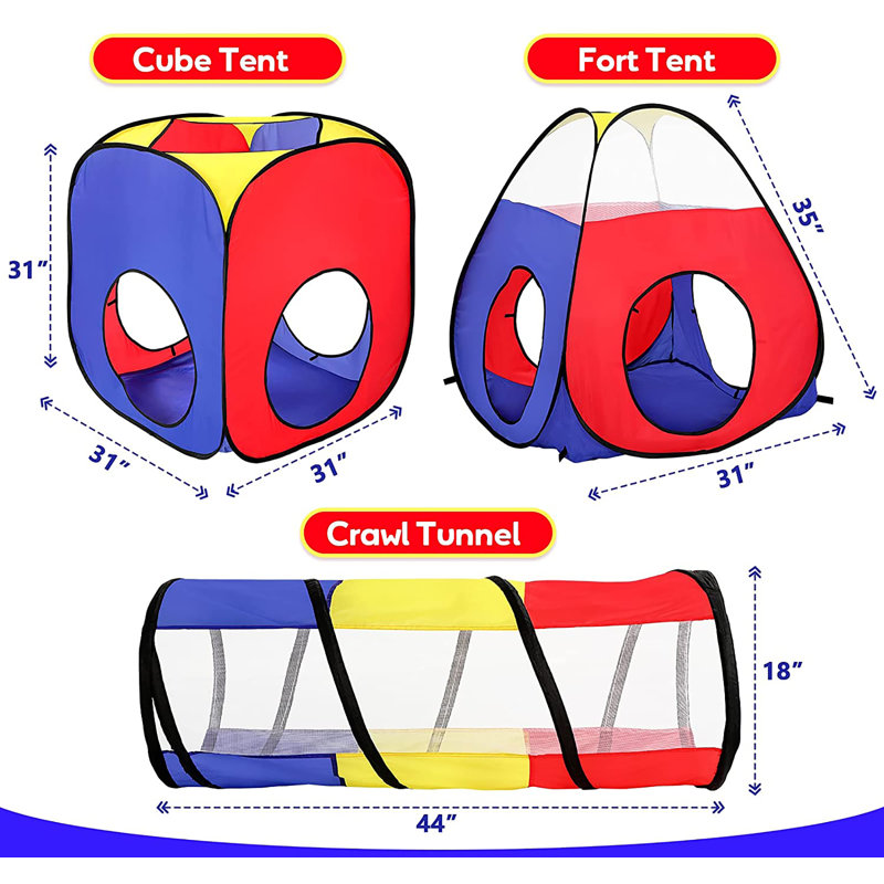 Tunnel de jeu intérieur en polyester 31 'x 103' avec sac de transport