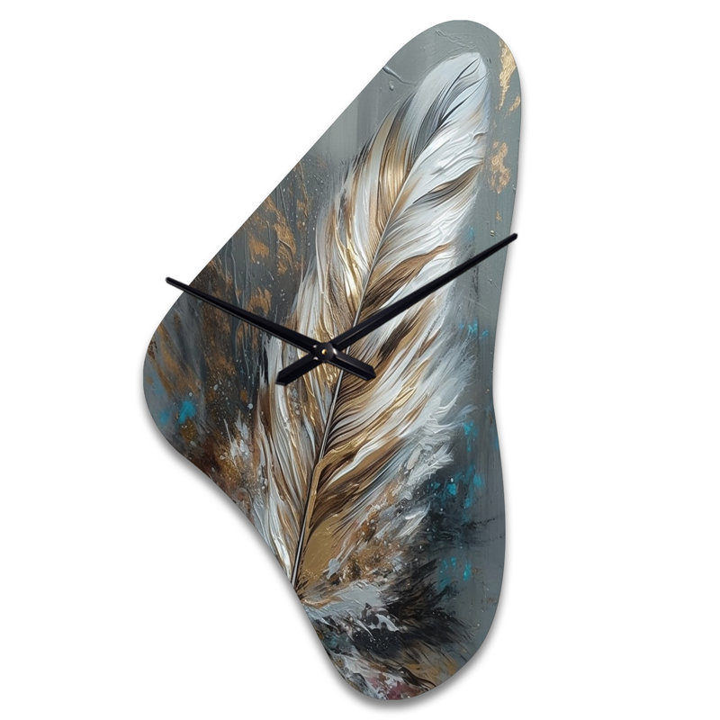 Keitz - Grande horloge murale dorée en forme de Boomerang - Forme unique, Moyenne