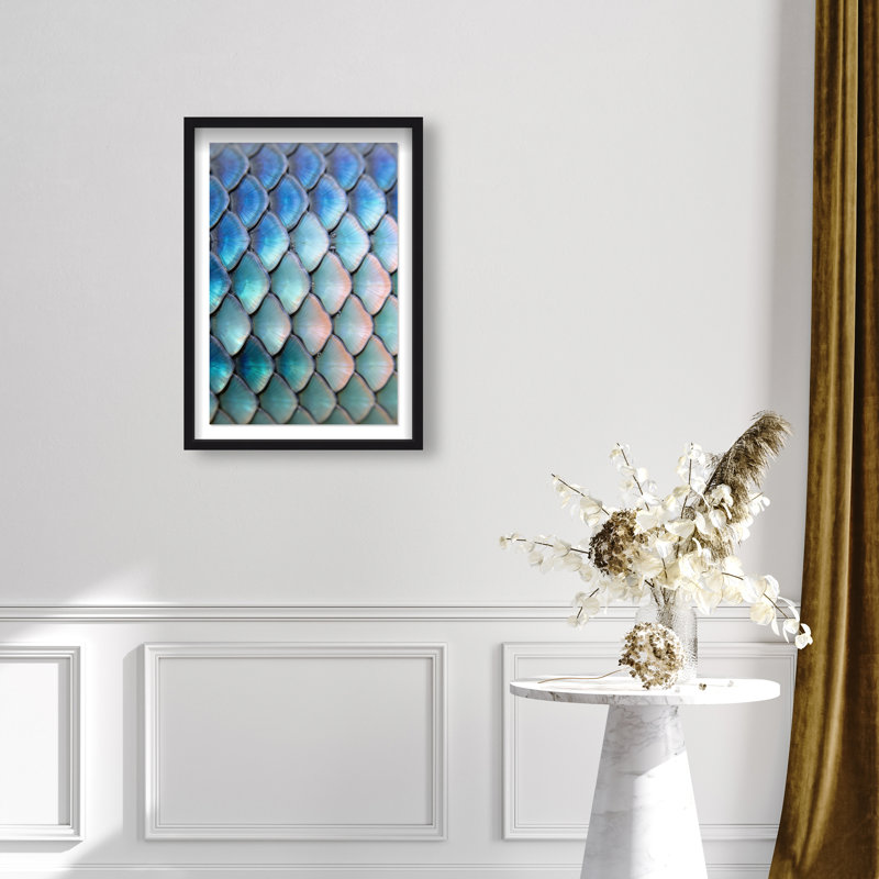 Mermaid Zoom Shadowbox Fantasy & Sci Fi Print by Oliver Gal, Black Frame, 10 x 15, 16.5"H x 11.5"W, Black Shadowbox