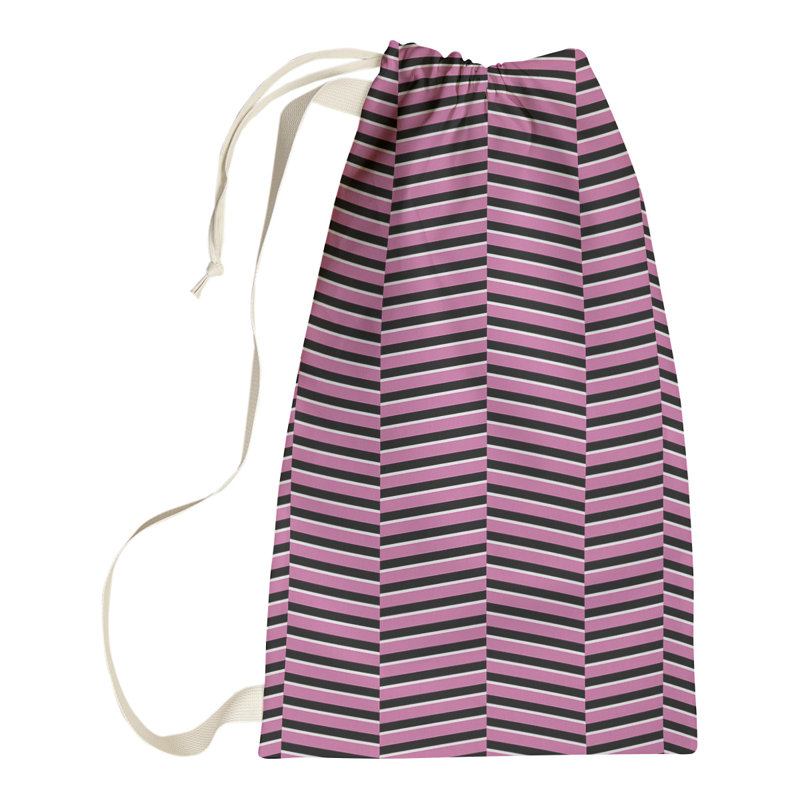 Sac à linge Fractured Stripes, H 36 po x l 28 po x P 1,5 po, Rose
