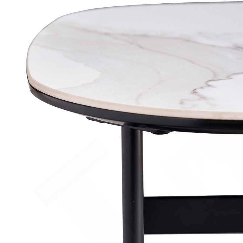 Petite table basse pour le salon, table basse en céramique à poutre de pierre moderne, table basse carrée facile à assembler