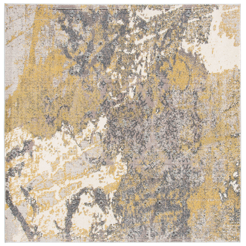 Madison Performance Abstract Rug, Square 6'7"