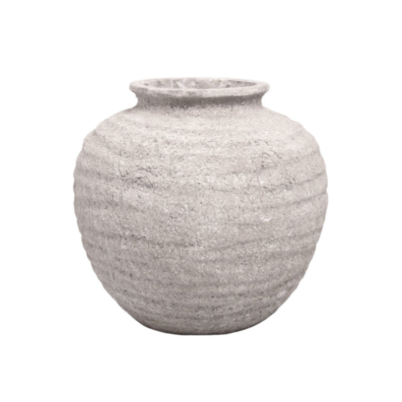 Terre cuite pot gris, Gris clair, H 45,25 po x l 10,75 po x P 10,75 po