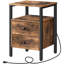 Table de chevet 2 tiroirs en fer avec rangement et prises intégrées Pake-954730662-997404395