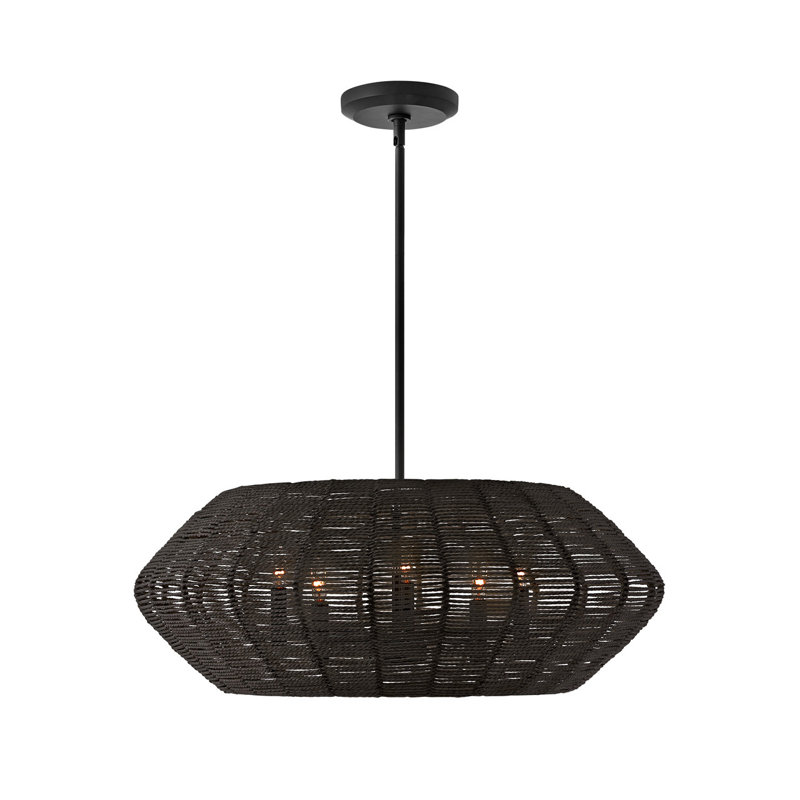 Lustre géométrique unique à 5 lumières Ariza, Noir