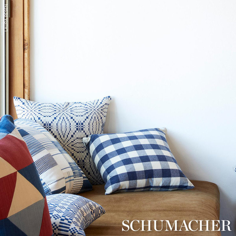 Francestown Coverlet Fabric, Blue/White