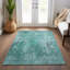 Tapis bleu sarcelle lavable à la machine intérieur / extérieur Ayush ACN655-882542274