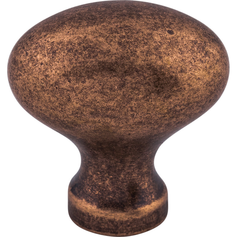 Egg 1 1/4" Length Oval Knob, Old English Copper