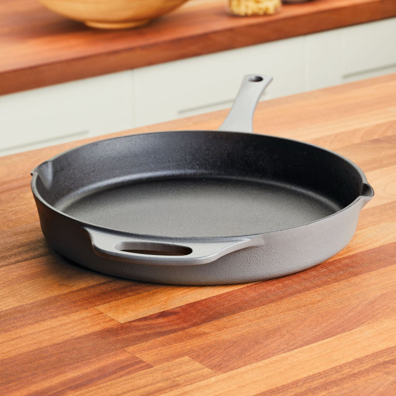 Rachael Ray NITRO Cast Iron Frying Pan / Skillet, 12 Inch, Gray