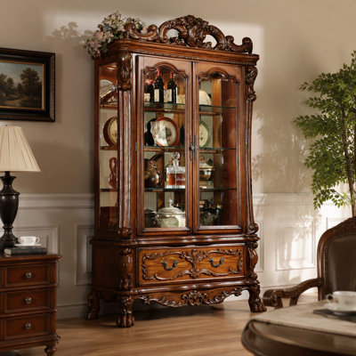 Dresden Cherry Oak Finish Curio